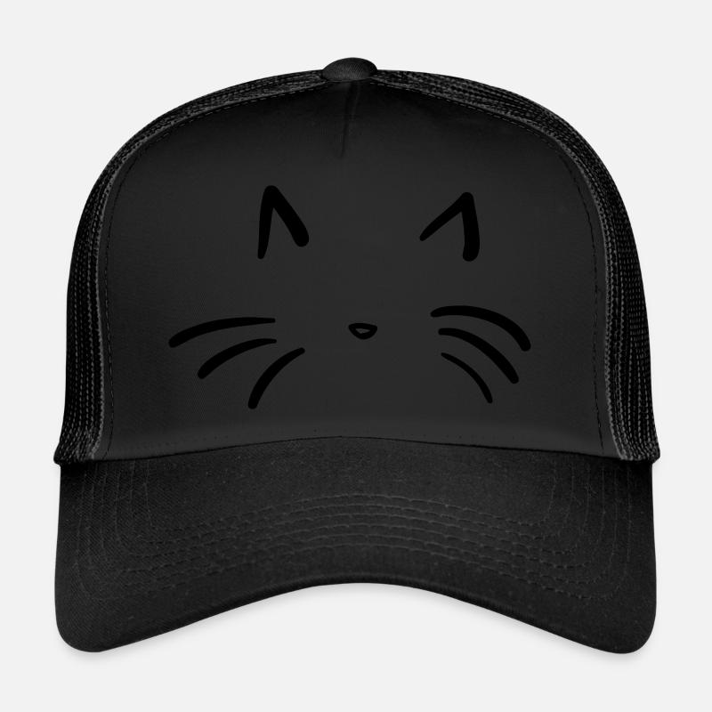Katze - Trucker Cap - Schwarz/Schwarz