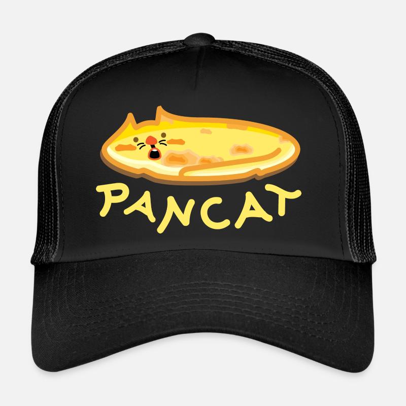Pancake Katze - Trucker Cap - Schwarz/Schwarz