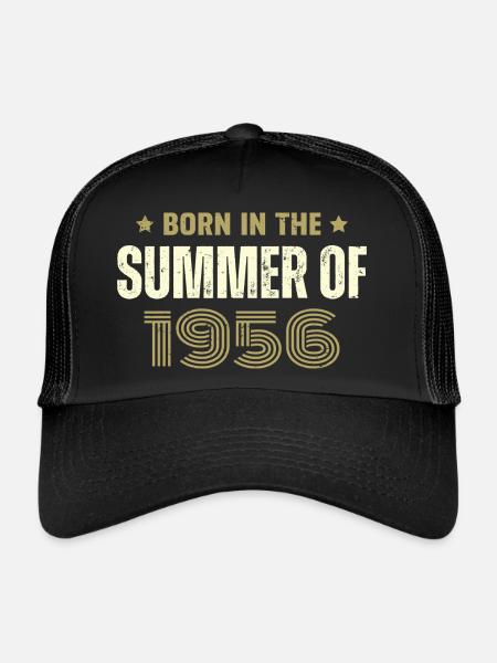 Millésime 1956 Cadeau D'anniversaire 1956 Vintage - Casquette trucker  - noir/noir - Devant