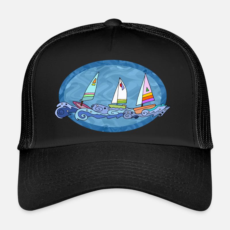 Segelboote - Trucker Cap - Schwarz/Schwarz