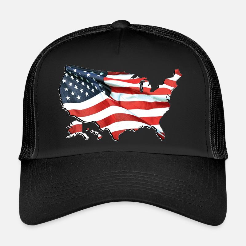 États-Unis | Drapeau réel | Carte des drapeaux Casquette trucker 
