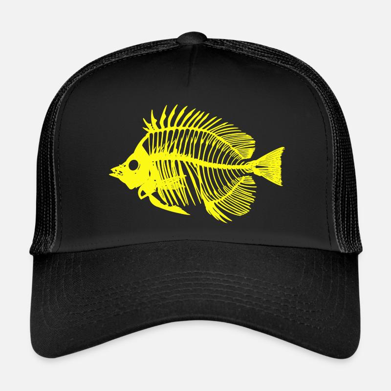 Fish neon yellow - Trucker Cap - black/black
