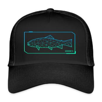 Truite Pêche Polygone Truite Pêcheur Pêcheur Pêcheur - Casquette trucker  - noir/noir - Devant
