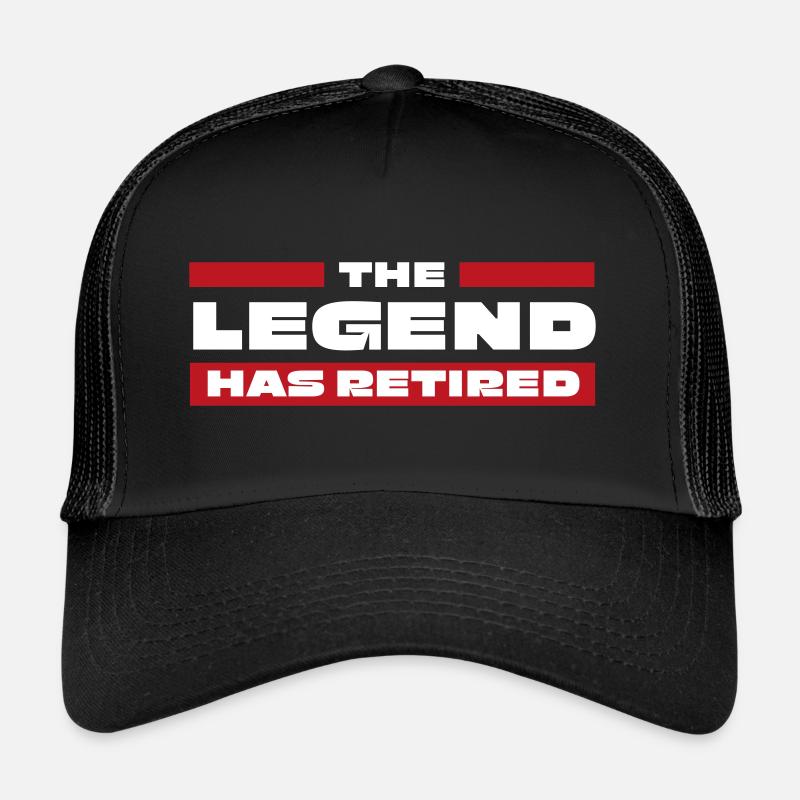 legend retired white - Trucker Cap - black/black