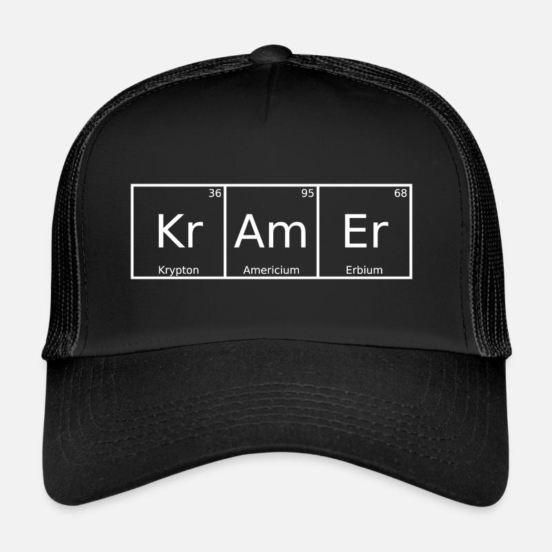 Kramer Nom Prénom Chimie Éléments du tableau périodique Casquette trucker 