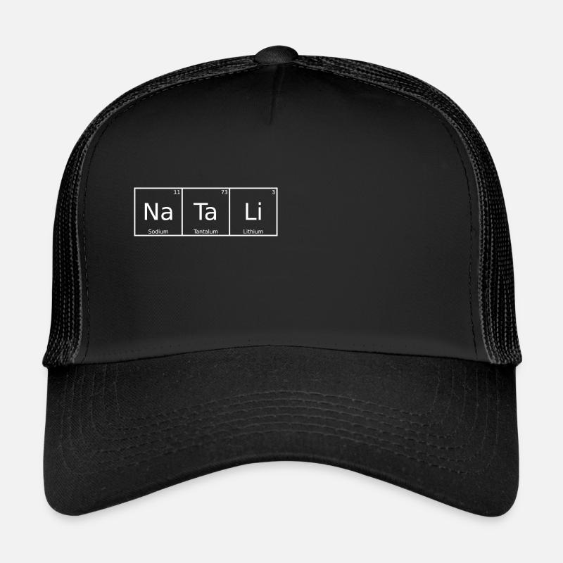 Natali Name First Name Chemistry Periodic Table Elements - Trucker Cap - black/black