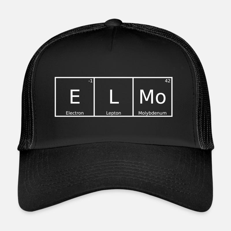 Elmo Name First Name Chemistry Periodic Table Elements - Trucker Cap - black/black