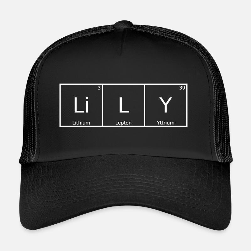 Lily Nom Prénom Chimie Éléments du tableau périodique Casquette trucker 