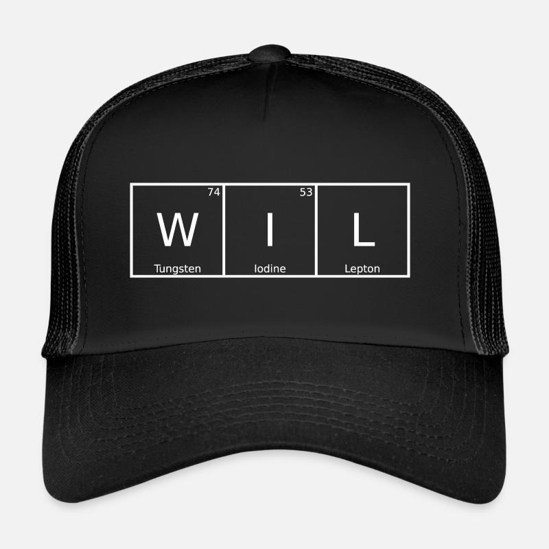 Wil Nom Prénom Chimie Éléments du tableau périodique Casquette trucker 