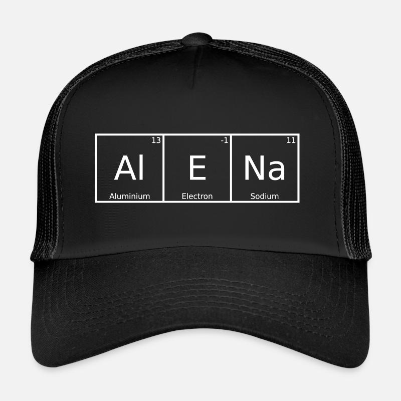 Alena Name Vorname Chemie Periodensystem Elemente - Trucker Cap - Schwarz/Schwarz