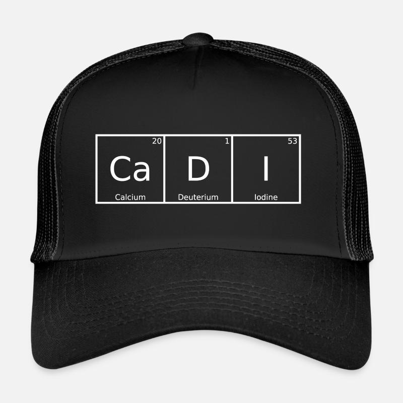 Cadi Nom Prénom Chimie Tableau périodique Éléments Casquette trucker 