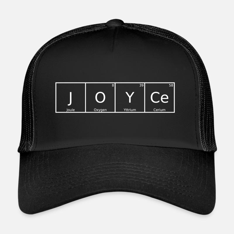 Joyce Nom Prénom Chimie Tableau périodique Éléments - Casquette trucker  - noir/noir