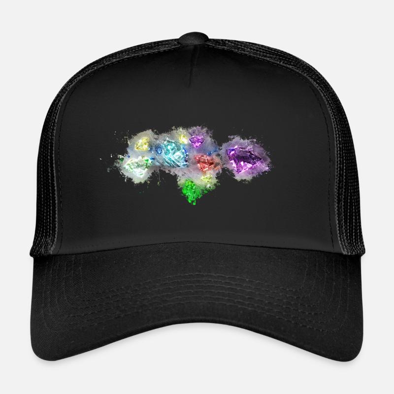 Diamanten Schmuck hell glühend - Trucker Cap - Schwarz/Schwarz