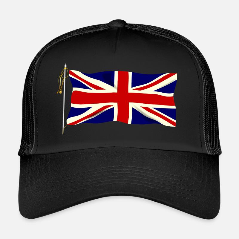 Waving Union Jack Flag - Trucker Cap - black/black