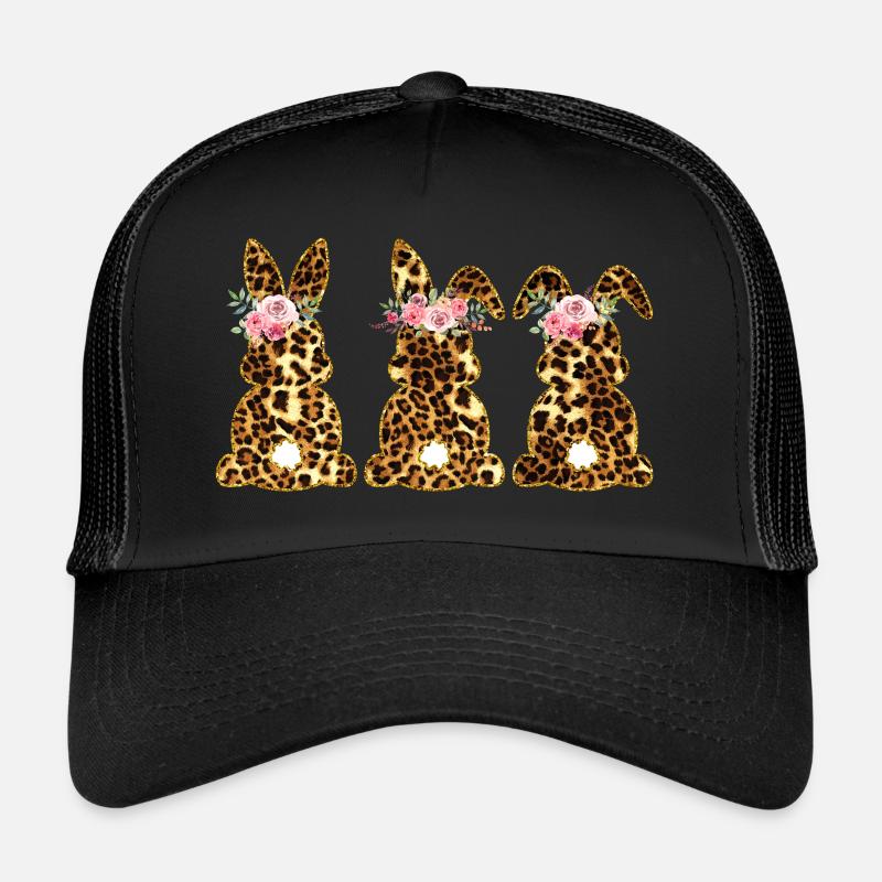 Leopard Easter bunnies Leopard Easter bunnies - Trucker Cap - black/black