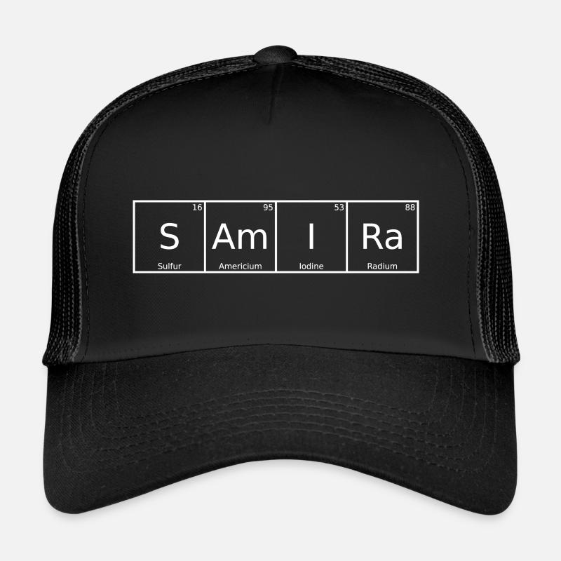 Samira Name Vorname Chemie Periodensystem Elemente - Trucker Cap - Schwarz/Schwarz
