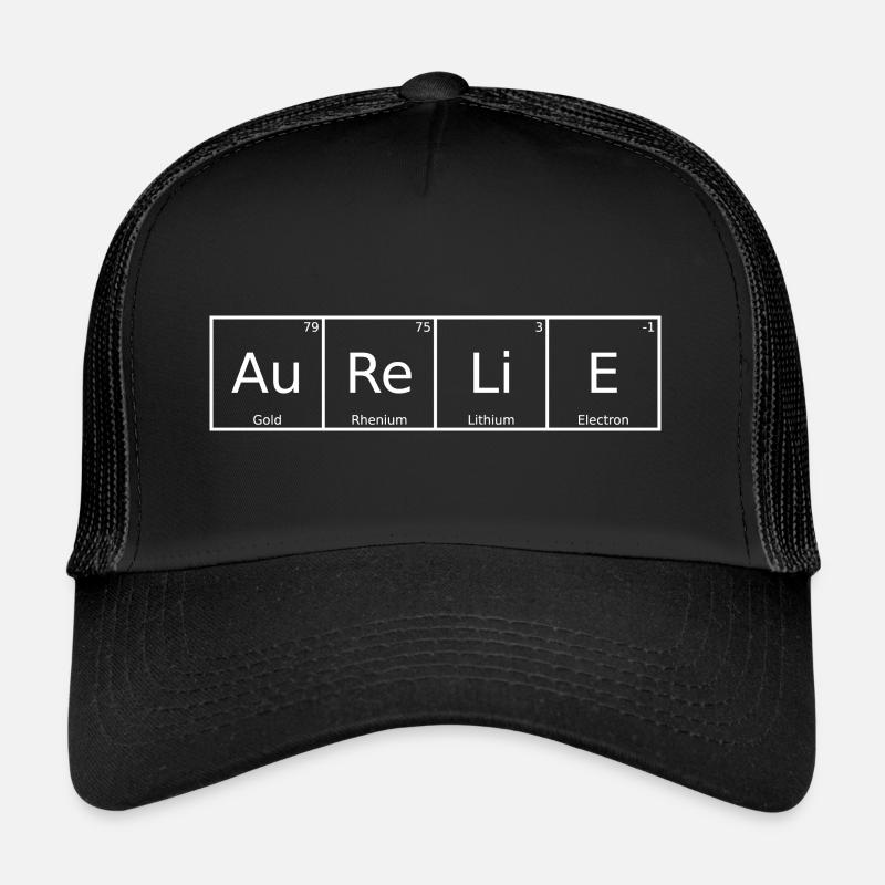 Aurélie Nom Prénom Chimie Tableau périodique Elément Casquette trucker 