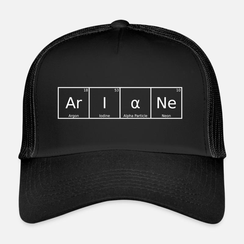 Ariane Nom Prénom Chimie Tableau périodique Éléments Casquette trucker 
