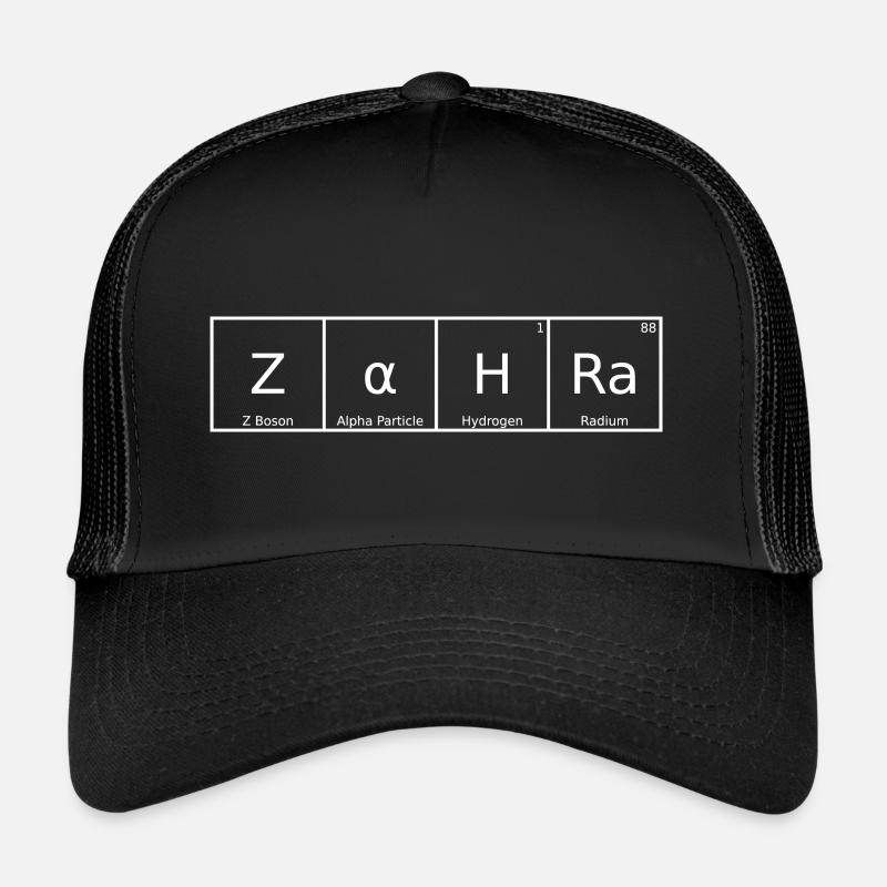 Zahra Nom Prénom Chimie Tableau périodique Éléments Casquette trucker 