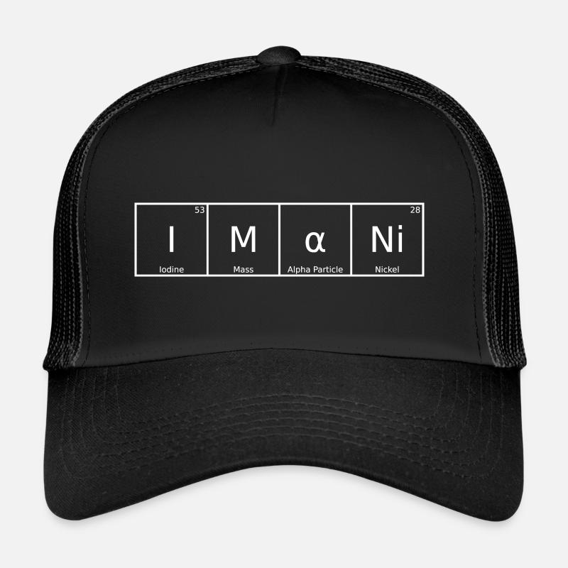 Imani Nom Prénom Chimie Tableau périodique Éléments Casquette trucker 
