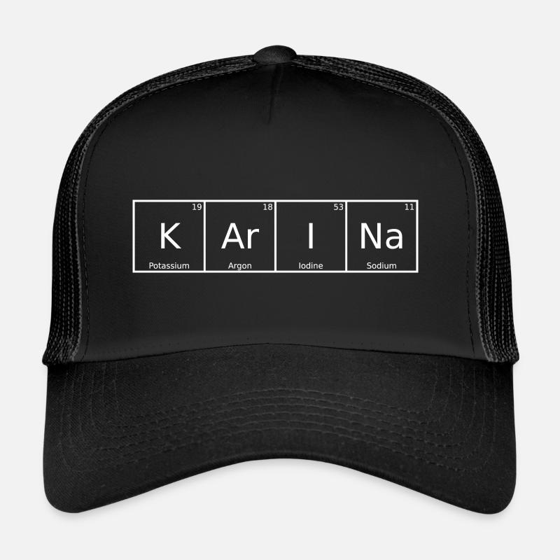 Karina Nom Prénom Chimie Tableau périodique Éléments Casquette trucker 