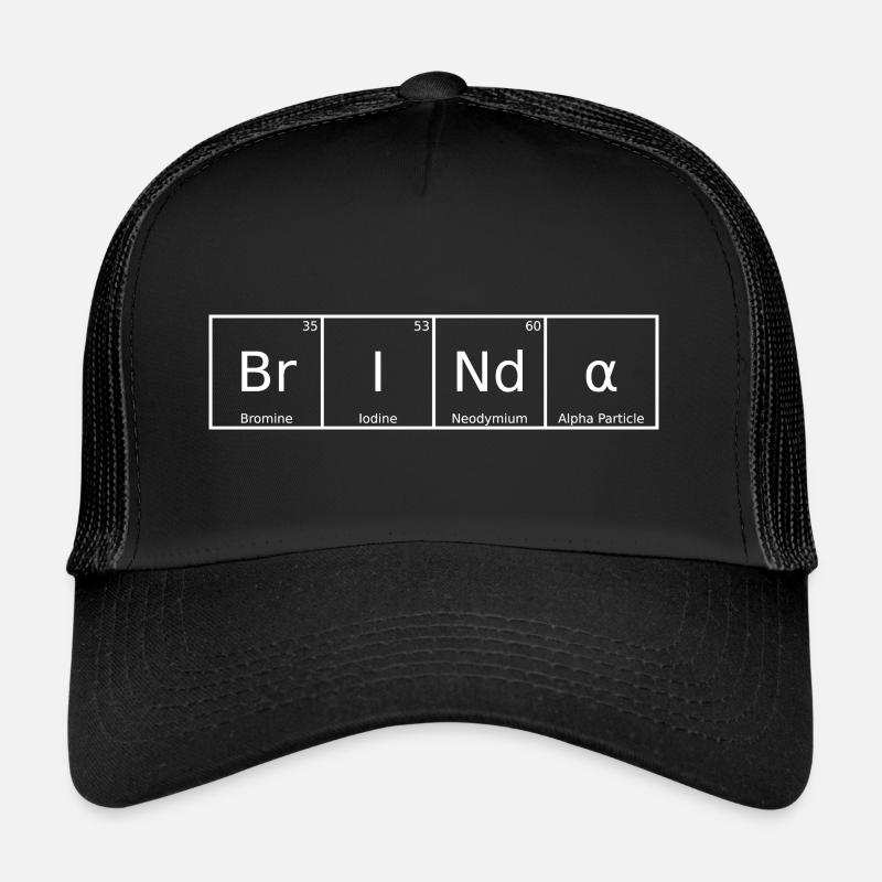 Brinda Nom Prénom Chimie Tableau périodique Éléments Casquette trucker 
