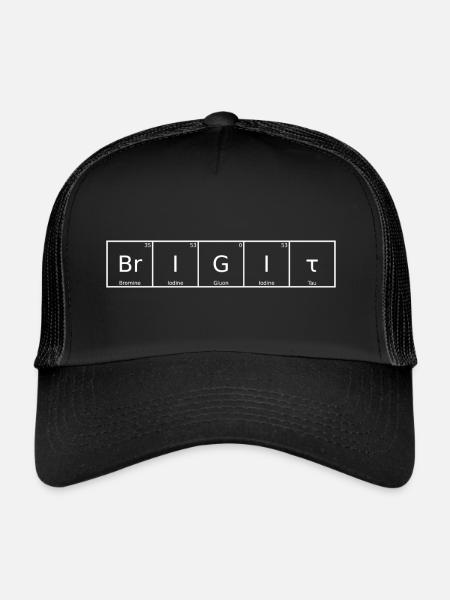Brigit Nom Prénom Chimie Tableau périodique Éléments - Casquette trucker  - noir/noir - Devant