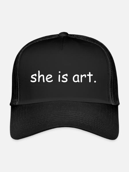 She is art - Casquette trucker  - noir/noir - Devant