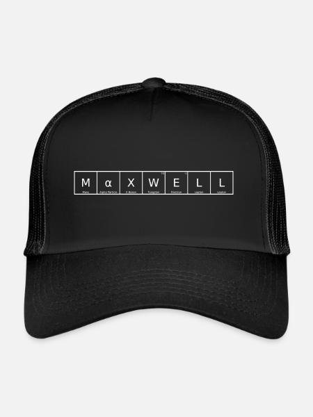 Maxwell Surname First Name Chemistry Periodic Table Element - Trucker Cap - black/black - Front