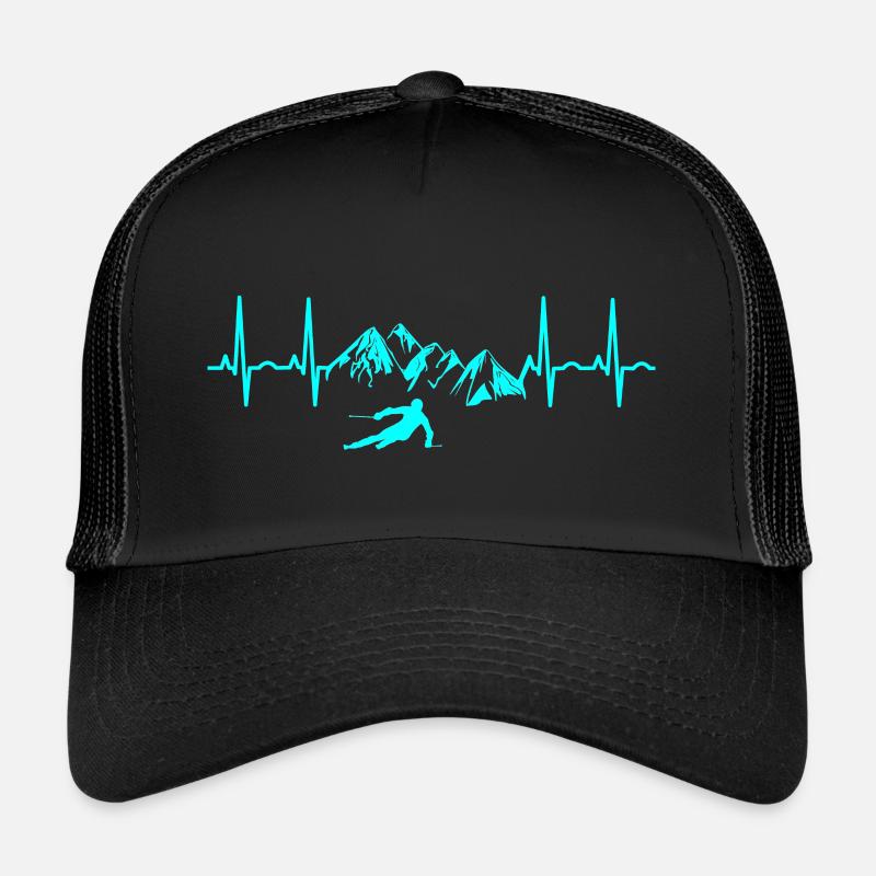 Conception d'ECG d'amant de skieur - cadeau Casquette trucker 