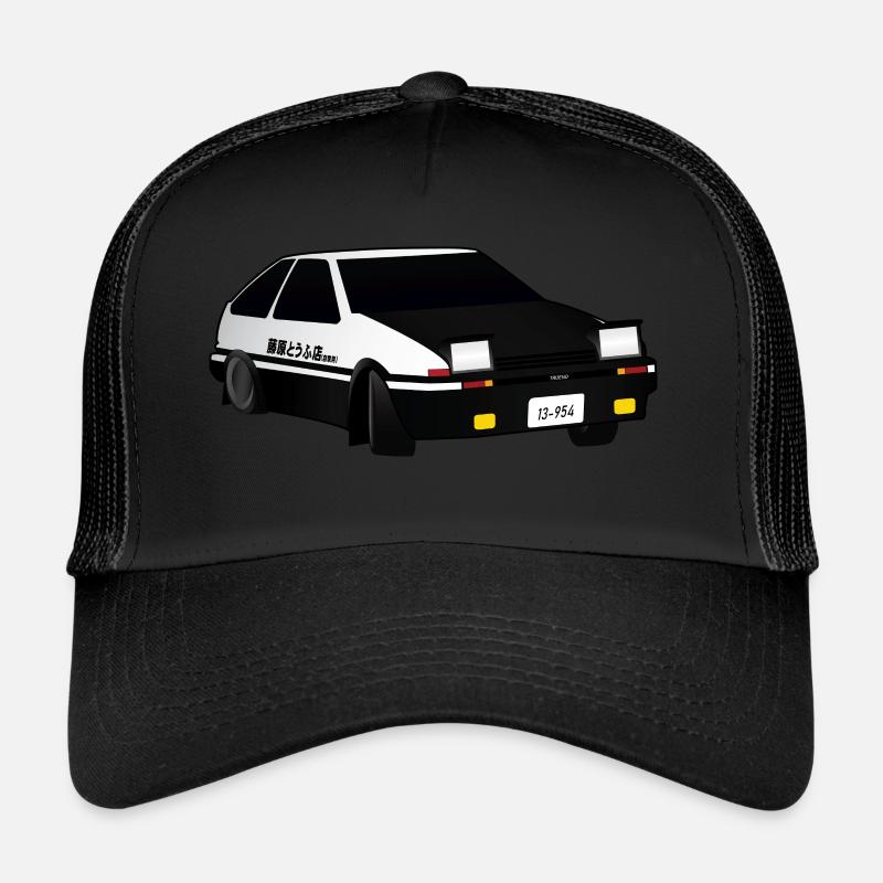 Initial D Driften Akina - Trucker Cap - Schwarz/Schwarz