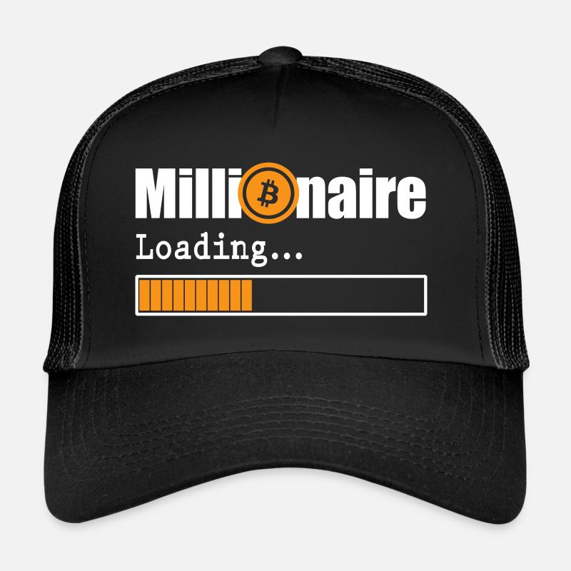 Bitcoin Millionär Cryptocurrencies - Trucker Cap - Schwarz/Schwarz