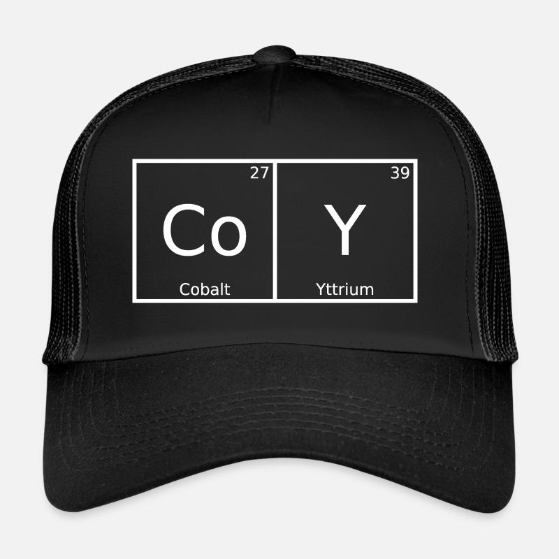 Coy Name Vorname Chemie Periodensystem Elemente - Trucker Cap - Schwarz/Schwarz