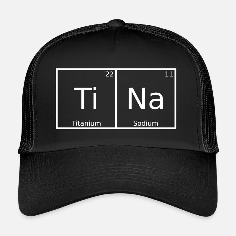Tina Name Vorname Chemie Periodensystem Elemente - Trucker Cap - Schwarz/Schwarz