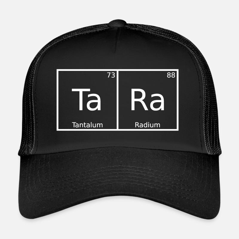 Tara Nom Prénom Chimie Tableau périodique Éléments Casquette trucker 