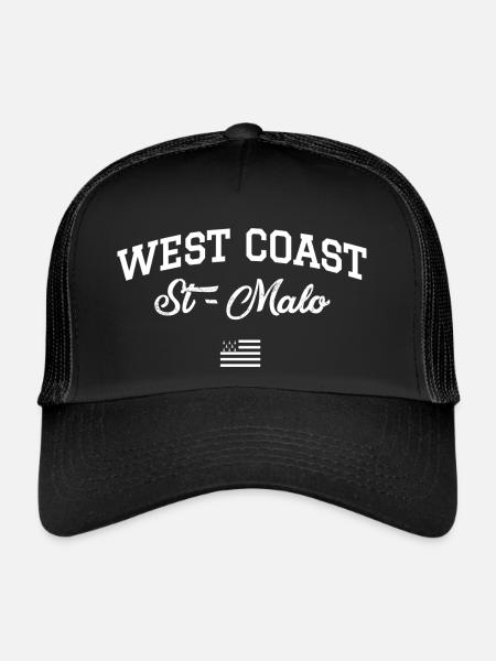 WEST COAST St Malo drapeau breton - Casquette trucker  - noir/noir - Devant