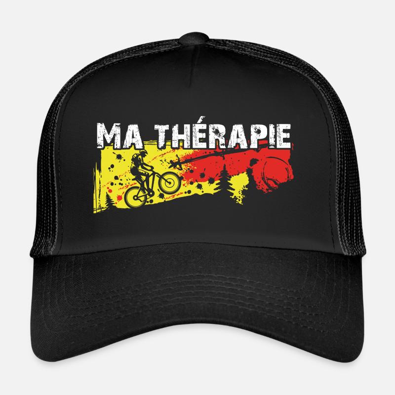 Le vélo est ma thérapie. Graphisme de motard Casquette trucker 