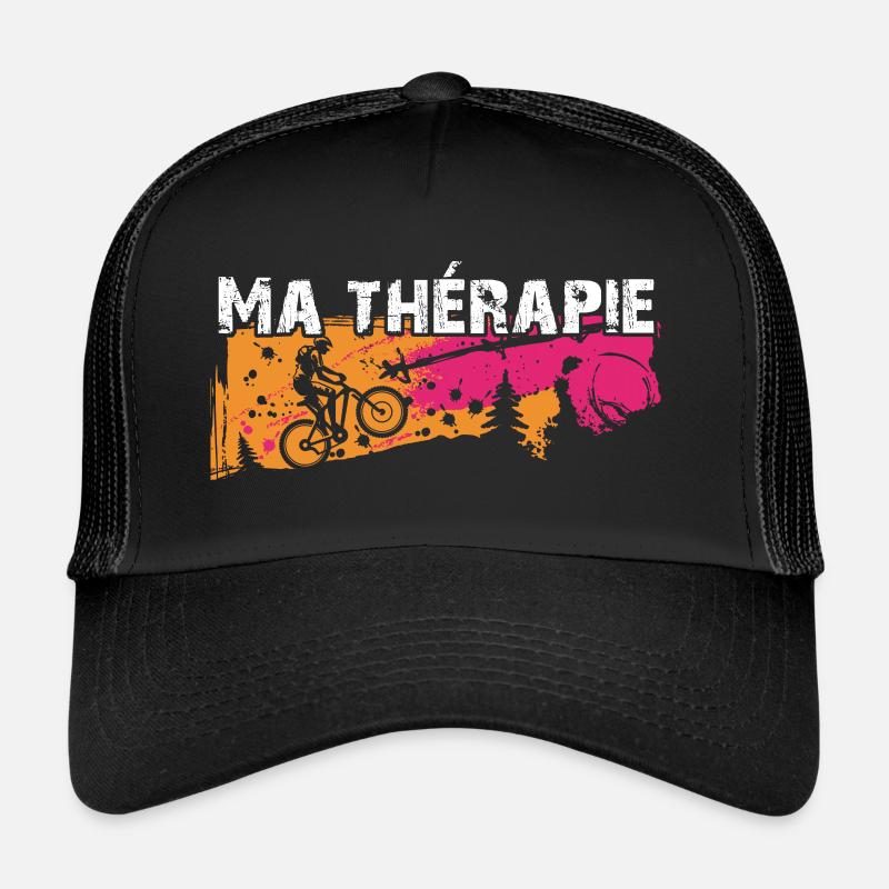 Le vélo est ma thérapie. Graphisme de cyclist Casquette trucker 