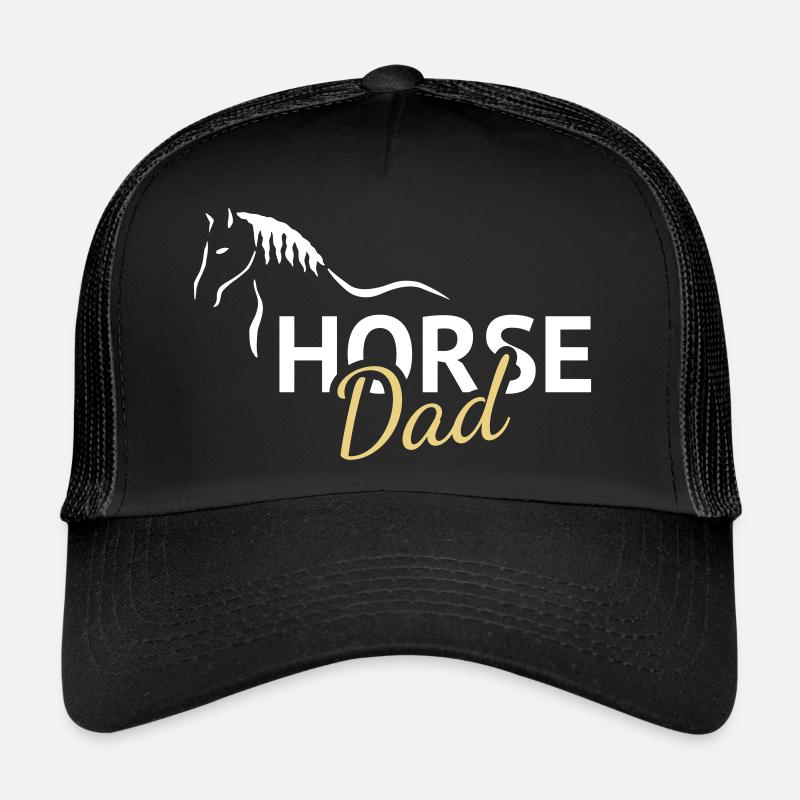Horse Dad Pferd - Trucker Cap - Schwarz/Schwarz