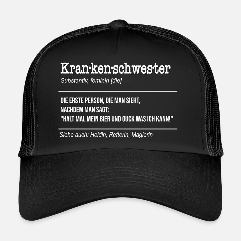 Infirmière Définition Nom Concept Casquette trucker 