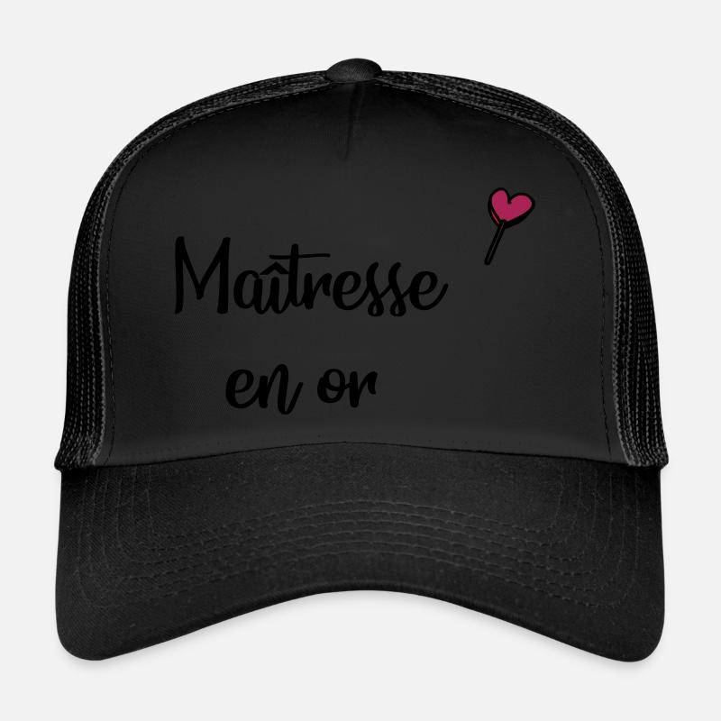 Maitresse en or - Casquette trucker  - noir/noir