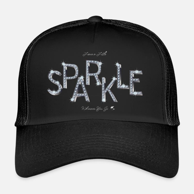 Funkelnde Buchstaben Abbildung mit Inschrift - Trucker Cap - Schwarz/Schwarz