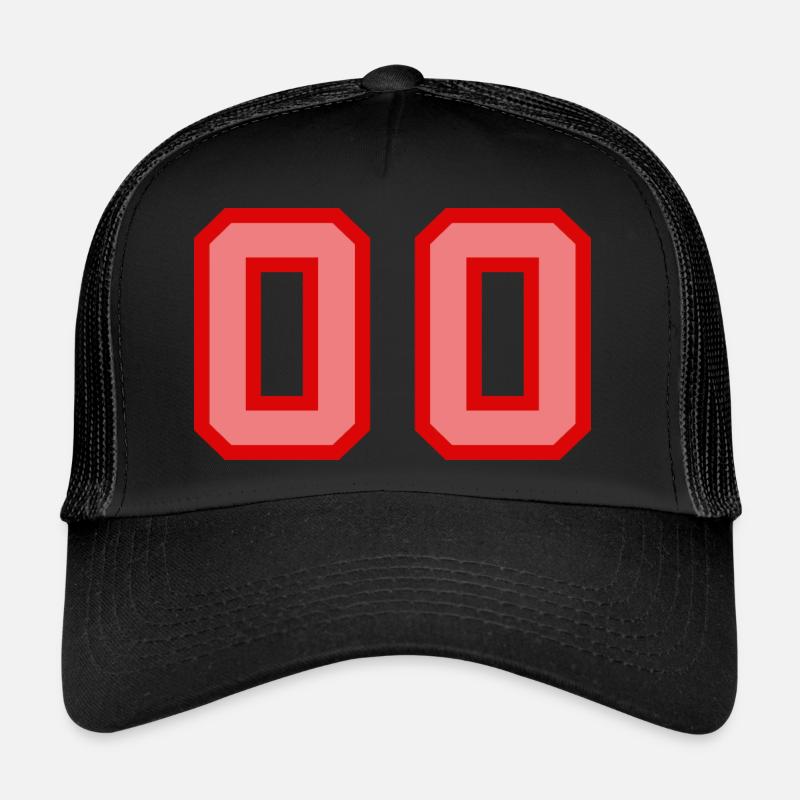 Cool Retro Retrostyle Numéro de maillot numéro de dos - Casquette trucker  - noir/noir