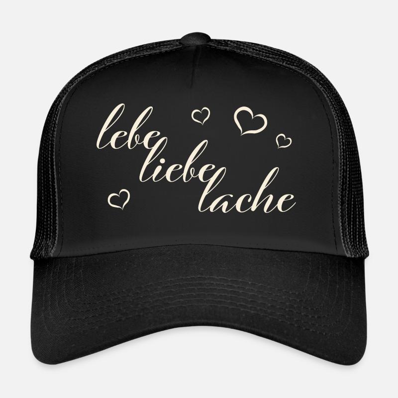 lebe liebe lache - Trucker Cap - Schwarz/Schwarz