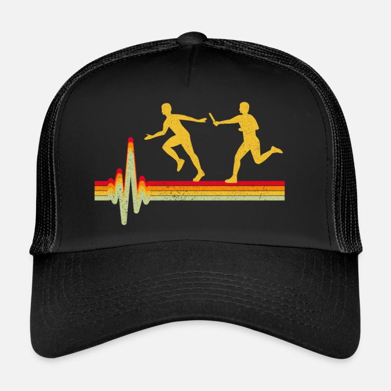 Course de relais athlète athlétisme battement de cœur Casquette trucker 