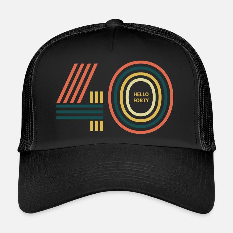 hello 40. 40th birthday Trucker Cap