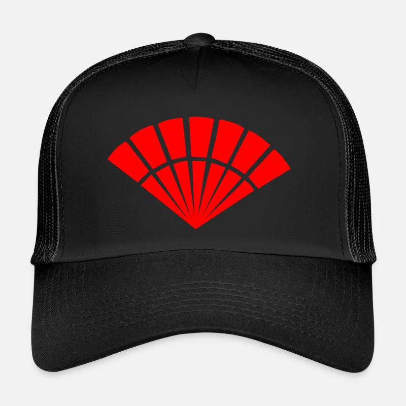 Japanisches Symbol, Fächer - Trucker Cap - Schwarz/Schwarz