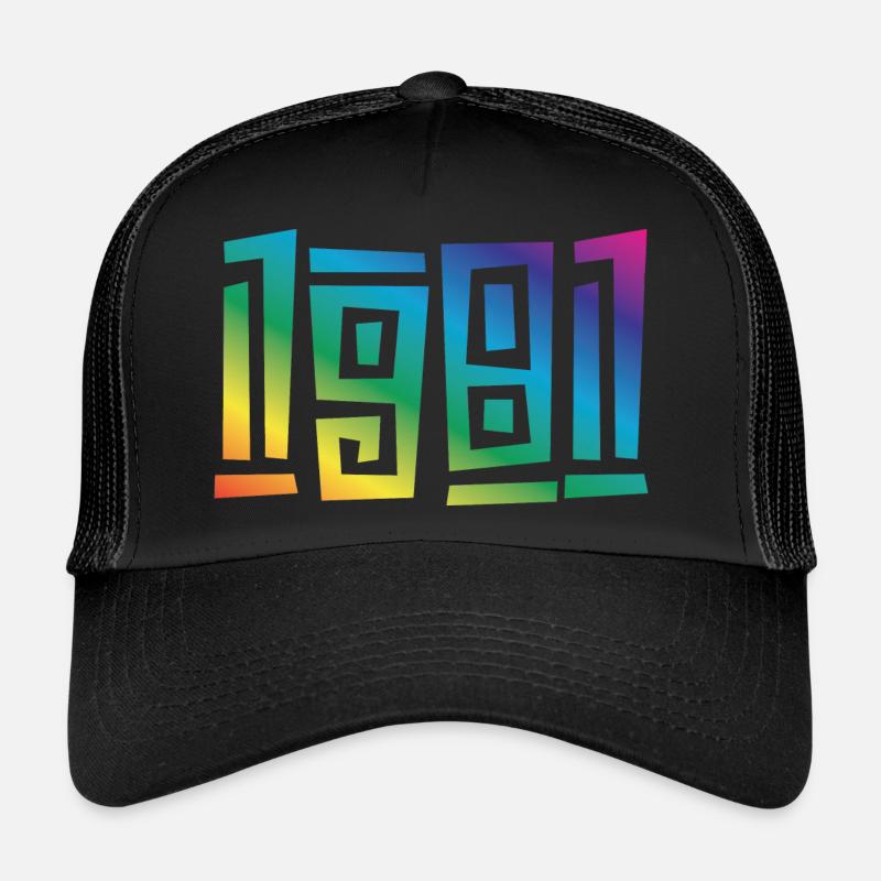 1981 Année de naissance - Casquette trucker  - noir/noir
