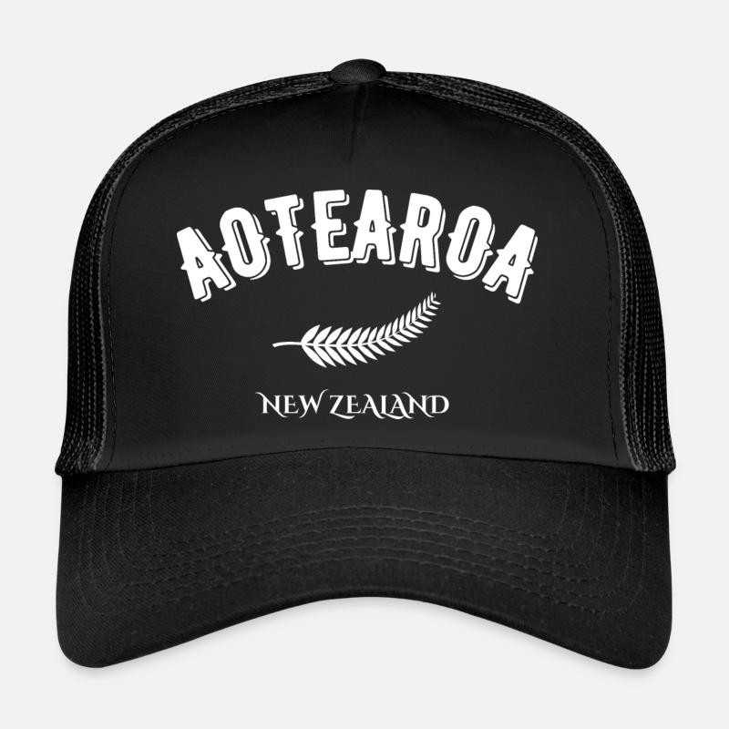 Aotearoa Neuseeland - Trucker Cap - Schwarz/Schwarz