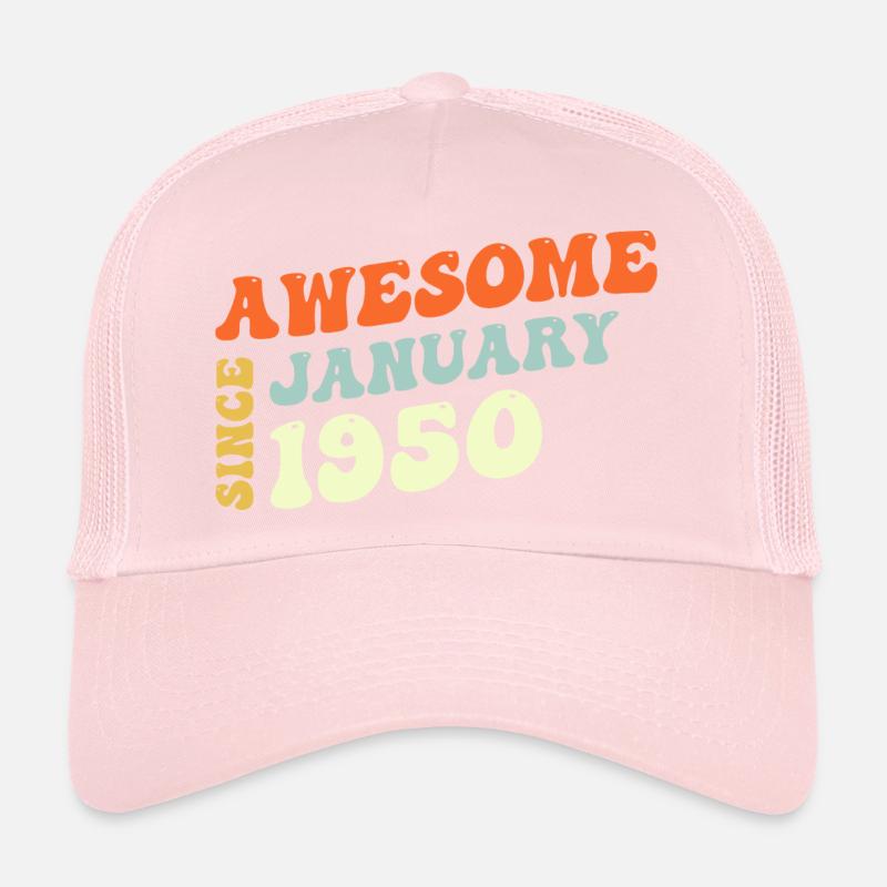 Groovy 73 ans génial depuis janvier 1950 Casquette trucker 